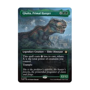 WOTC Foundations Ghalta, Primal Hunger (Borderless) (R) (Foil) casi nuevo - Imagen 1 de 1