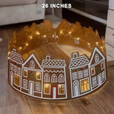 Christmas Tree Collar Gingerbread House Skirt Base New Holiday Family Ornaments - Image 1 of 4