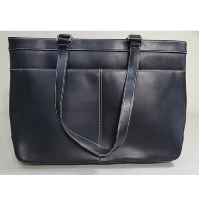 Bolso de Mano Grande de Cuero Wilsons de Colección Cuero Negro Motociclista Gótico Punk Rock Foto 1 de 4