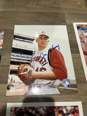Jim Maloney Cincinnati Reds Autographed 8x10 Photo HOF COA BIG RED MACHINE - Image 1 of 2