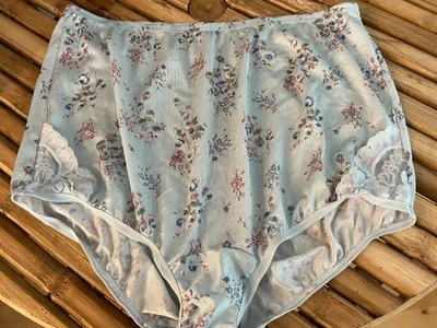VINTAGE VANITY FAIR SILKY FLORAL PANTY BRIEF sz 8 - Image 1 of 2