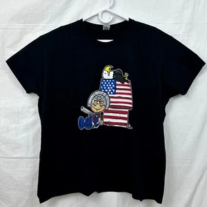 Peacemaker & Eagly Charlie Brown & Snoopy Mash-Up Women XXL Tee Black Gildan - Picture 1 of 7