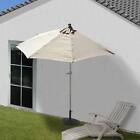 Demi-parasol aluminium Parla balcon, IP 50+, 285cm ~ crème avec pied