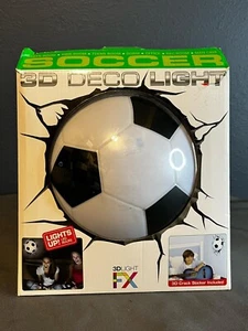3D Deco Light FX Sports Soccer Ball Wall Mount Night Light Cordless - Picture 1 of 9