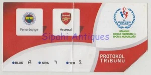 Fenerbahce - Arsenal 2013 Copa Europa Partido Fútbol Protocolo Boleto - Imagen 1 de 2