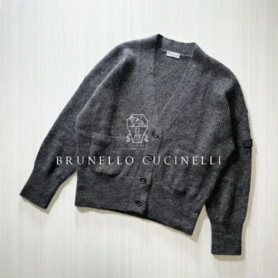 Brunello Cucinelli Mohair 尼龙羊毛开衫针织 M 码意大利 2022AW 全新 — 第 1/4 张图片