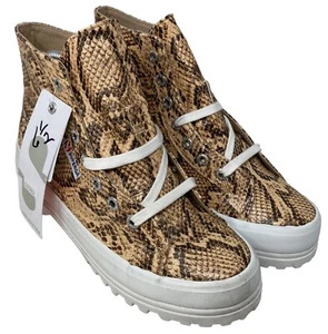 Stivaletto sneaker alto Superga marrone marrone marrone taglia 6,5 scarpe donna NUOVE - Foto 1 di 8