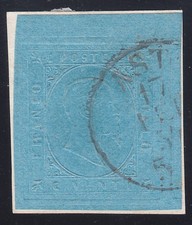 1853 20 Centesimi - Giulio Bolaffi Esteso - Certificato 1890 - Bordo di Foglio
