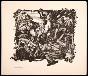 ALOIS KOLB, "Miserable Church Festival" 1910 Print, Extremely Rare! - Picture 1 of 2