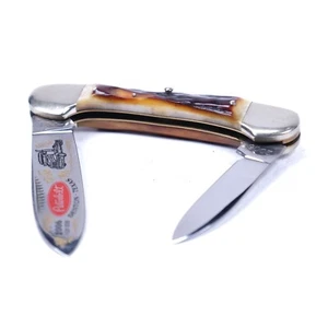 VTG NOS GERMAN BULLDOG BRAND PETERBILT LIMITED 1 / 205 BONE FOLDING POCKET KNIFE - Picture 1 of 13