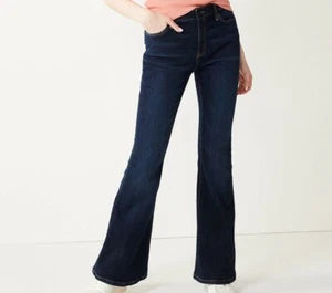 SO Girls’ Bootcut Adjustable Waist Dark Blue Denim Jeans, Size 10 Slim  - Picture 1 of 2