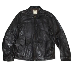 TIMBERLAND Leather Jacket XL Black 100% Lambs Leather - Picture 1 of 11