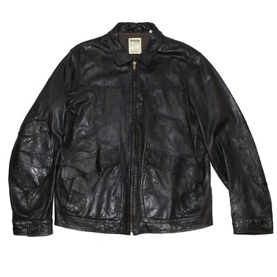 TIMBERLAND Leather Jacket XL Black 100% Lambs Leather - Image 1 of 4