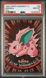 Pokémon 1999 Topps Nidoran Foil #32 PSA 10 gemme ottime condizioni basso pop - Foto 1 di 2