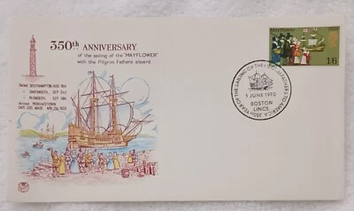 1970 - 350th ANNIV  OF THE SAILING OF THE MAYFLOWER TO AMERICA - FDC - VF - Image 1 of 2