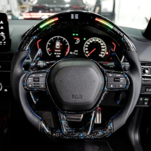 Led Blue Forged Carbon Fiber Steering Wheel for Honda Accord Civic 11th 2022-25 - Bild 1 von 7