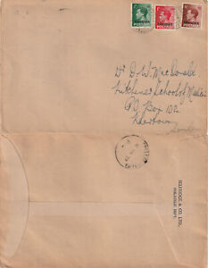 GB British PO in TANGIER TO SUDAN Edward VIII Overprints CIRCULAR TPO 1937