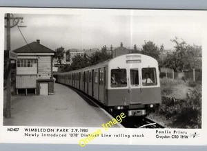 Postcard Pamlin Prints M3407 D78 Underground Train at Wimbledon Park 2.9.1980 - Picture 1 of 1