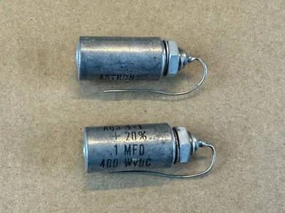 2 Condensadores Tono PIO Vitamina Q Montaje Perno 2 NOS Vintage Astron .1 uf 400v (Cantidad) Foto 1 de 4
