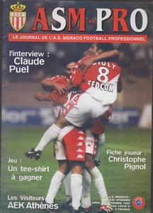 FOOTBALL PROGRAMME  AS MONACO - AEK  ATHENES 9/12/1999 - Picture 1 of 1
