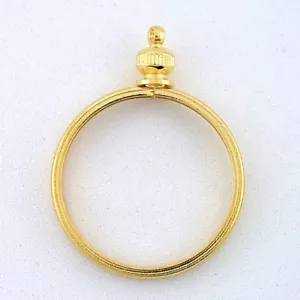 1 QUARTER 25 CENT GOLD COLOR COIN HOLDER PENDANT MOUNTING MOUNT FINDING CF928 - Picture 1 of 1