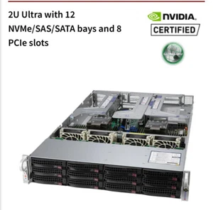 2U X12DPU Server Xeon Ice Lake 6330 56 Core 8x PCI-e 4.0 12 Bay NVME SATA SAS 2P - Picture 1 of 8