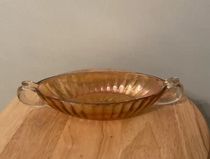 Carnival Glass Tree of Life Vintage Marigold Handled Relish Dish - Picture 1 of 6
