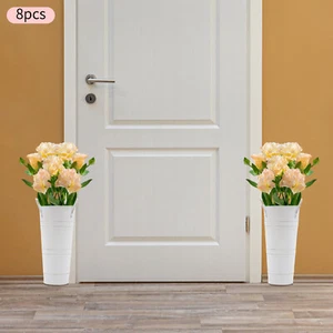 8 Pack Modern White Flower Bucket Vases Farmhouse Flower Decorations Household - Picture 1 of 19