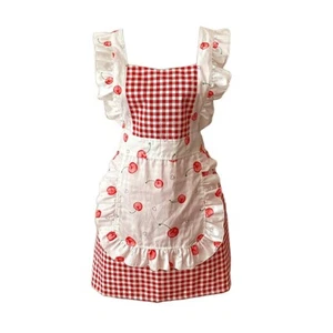 Lovely retro  cherry cotton apron, sweet cotton apron with waterproof lining - Picture 1 of 5