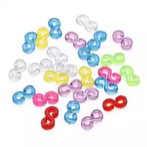 100 (Approx) Plastic Colourful S CLIPS Clasps For Loom Bands Bracelet Jewellery. - Picture 1 of 1