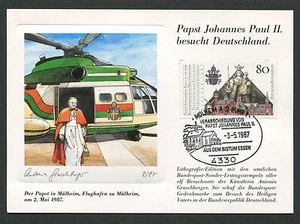 BRD MK 1987 PAPST JOHANNES PAUL II MÜLHEIM/RUHR CARTE TARJETA MÁXIMA MC CM m64 - Imagen 1 de 2