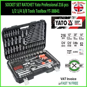 SOCKET SET RATCHET Yato Professional 216 pcs 1/2 1/4 3/8 Tools Toolbox YT-38841 - Picture 1 of 9