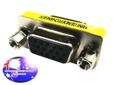 From OZ Quality 1PC SVGA D15 Pin Female Socket to Male Plug TV Monitor Adapter - Image 1 of 4