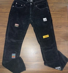 Love Moschino Patches Black Velvet Jeans - Size 32 - Picture 1 of 7