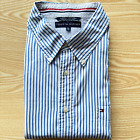 Tommy Hilfiger XXL Shirt Mens 2XL Blue 29" Pit-to-Pit Designer Fashion Striped
