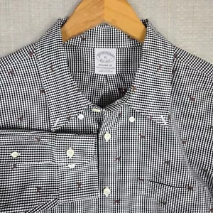 BROOKS BROTHERS Woven Hunting Dog Gingham Check Herren Sport Hemd Größe XL Regent - Bild 1 von 14