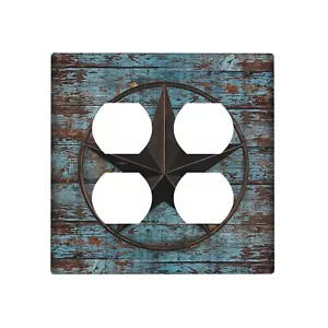 Rustic Wood Board Plank 2 Gang Light Switch Cover Double Duplex Wall Plate De... - Picture 1 of 8