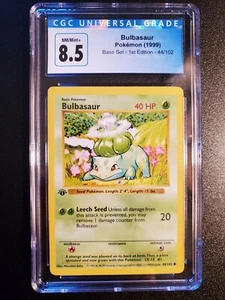 Bulbasaur 1st Edition WOTC 44/102 Base Set 1999 CGC 8.5 - Picture 1 of 2
