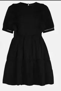 Coast - Guipure Lace Trim Dress - BLACK - Size 10 - Picture 1 of 2