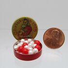 Dollhouse Miniature Christmas Candy in Holiday Tin with Lid B0659