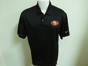 S-2XL Black 49ers Nike Dri-Fit Men's Poly #84A Polo Shirt