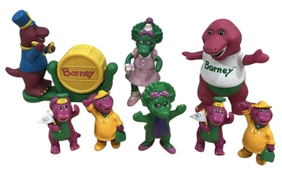 "Lote de 8 figuras de juguete vintage 1993 Barney el dinosaurio púrpura y Baby Bop 2,5""-5,5" Foto 1 de 4