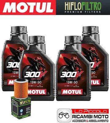 Kit Tagliando 4 OLIO [MOTUL] 300V 15w50 + FILTRO Aprilia RSV 1000 R TUONO 2007 Foto 1 de 4
