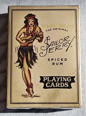 SAILOR JERRY Paquete de Cartas Tatuaje Ron De Colección Vegas Azul Marino Sellado Nuevo  Foto 1 de 4