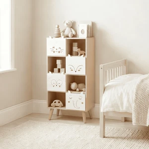 Milo Cube Bookcase Storage Cabinet 8 Cube 4 Drawer Kids Bedroom Furniture - Picture 1 of 7