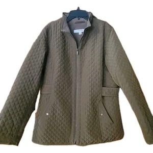 Damen Medium Liz Claiborne Steppjacke olivbraun Herbst Autumn - Bild 1 von 4