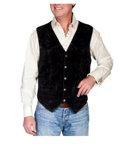 Scully SNAP FRONT VEST 507 (BLACK CALF SUEDE,3XT) - Picture 1 of 1