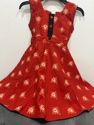 Baby Girls Indian Floral Print Frock Style Kurti Sleeveless Dress Party Wear - Image 1 of 4