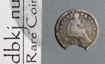 ND - Media moneda de diez centavos libertad sentada 5¢ - Detalles sacrificio Foto 1 de 2