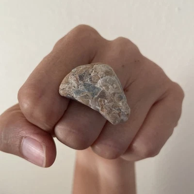 Anel Ocean Rock praia mar seixo pedra natural pulseira ajustável joia feita à mão - Imagem 1 de 4